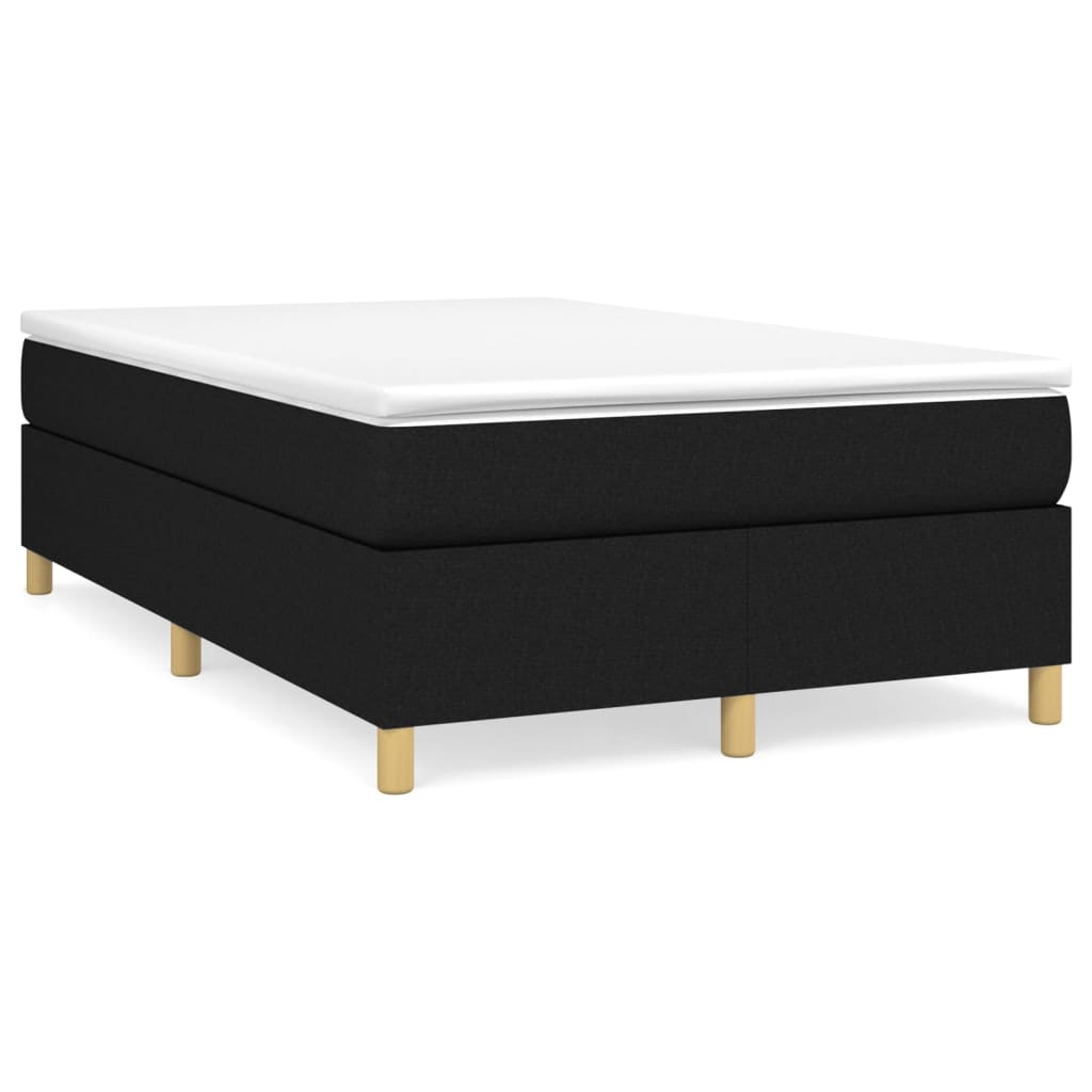 Cama boxspring com colchão 120x190 cm tecido preto