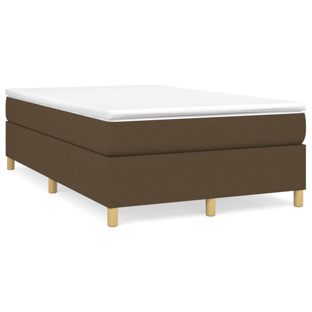 Cama boxspring com colchão 120x190 cm tecido castanho-escuro