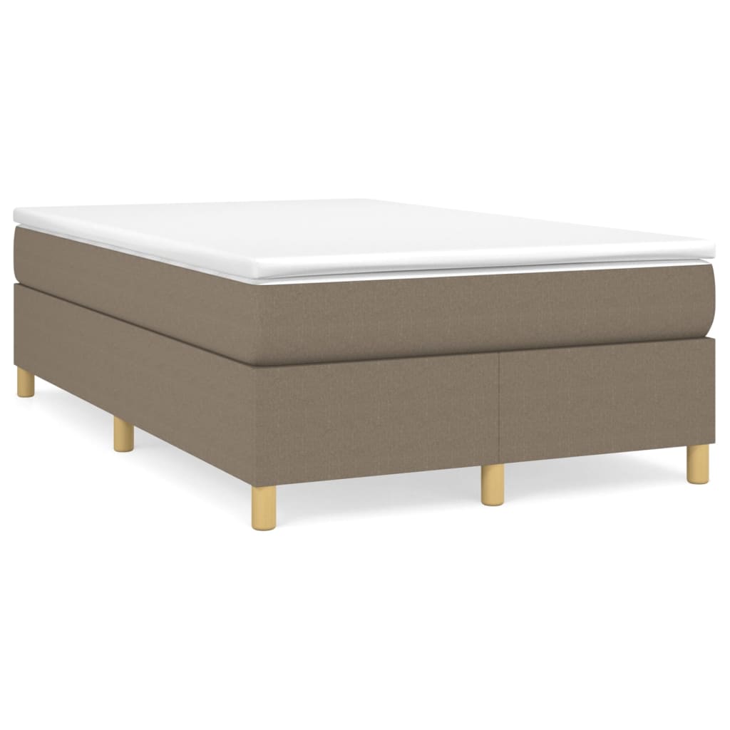 Cama boxspring c/ colchão 120x190cm tecido castanho-acinzentado