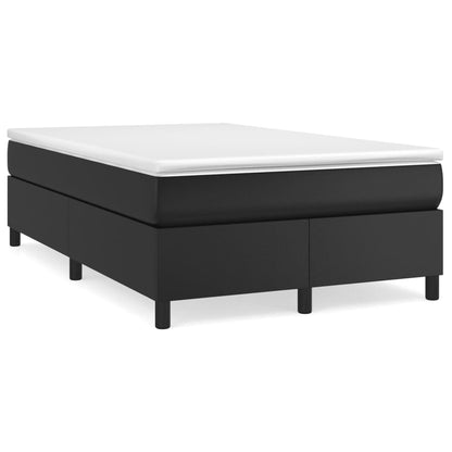 Cama boxspring com colchão 120x190 cm couro artificial preto