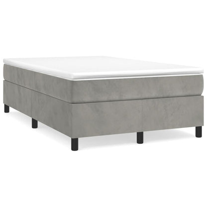 Cama boxspring com colchão 120x190 cm veludo cinzento-claro