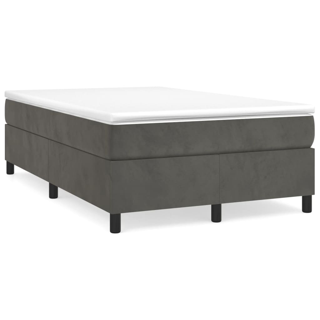 Cama boxspring com colchão 120x190 cm veludo cinzento-escuro