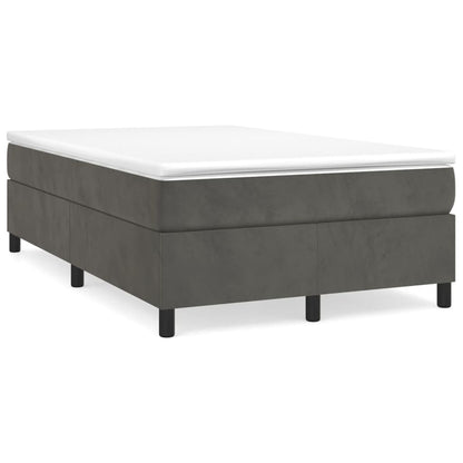 Cama boxspring com colchão 120x190 cm veludo cinzento-escuro