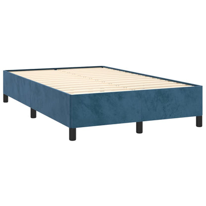 Cama boxspring com colchão 120x190 cm veludo azul-escuro