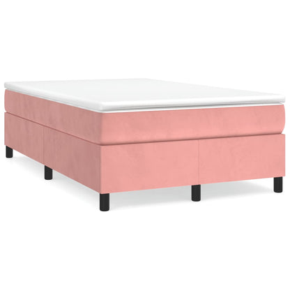 Cama boxspring com colchão 120x190 cm veludo rosa