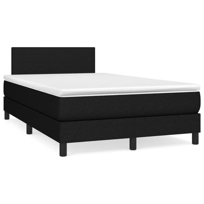 Cama boxspring com colchão 120x190 cm tecido preto