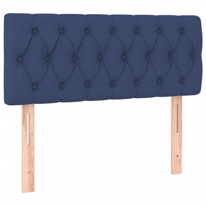 Cama boxspring com colchão 120x190 cm tecido azul