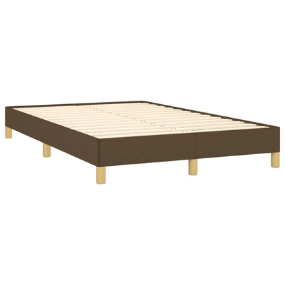 Cama boxspring com colchão 120x190 cm tecido castanho-escuro