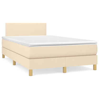 Cama boxspring com colchão 120x190 cm tecido cor creme