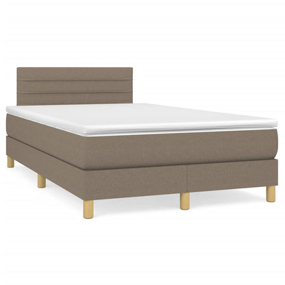 Cama boxspring c/ colchão 120x190cm tecido castanho-acinzentado