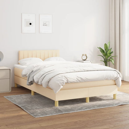 Cama boxspring com colchão 120x190 cm tecido cor creme