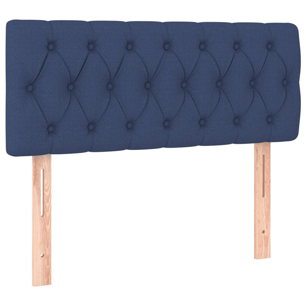 Cama boxspring com colchão 120x190 cm tecido azul