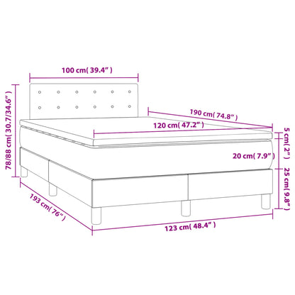 Cama boxspring com colchão 120x190 cm tecido preto