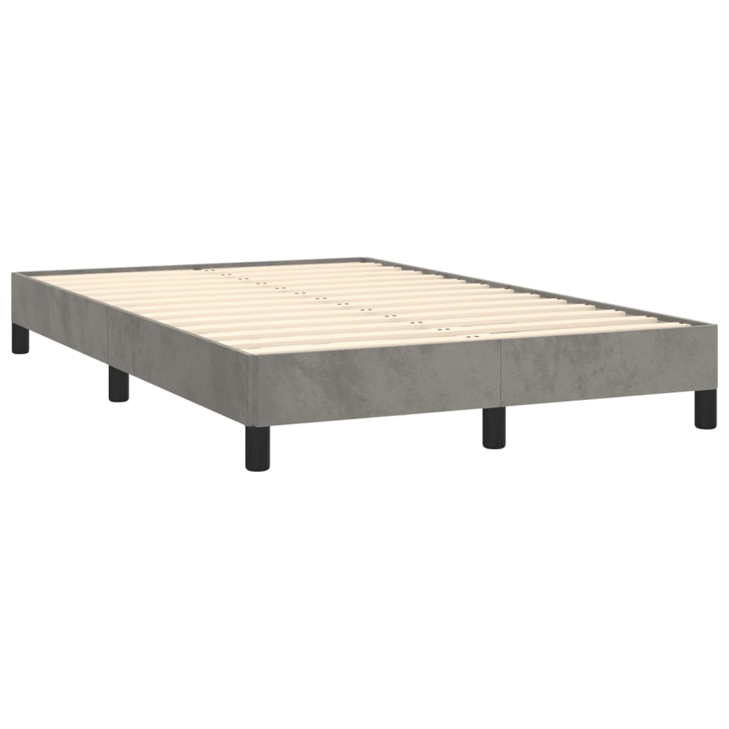 Cama boxspring com colchão 120x190 cm veludo cinzento-claro