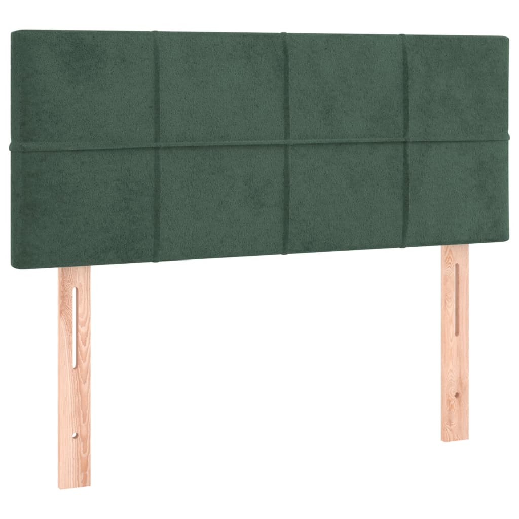 Cama boxspring com colchão 120x190 cm veludo verde-escuro