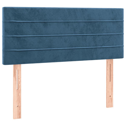 Cama boxspring com colchão 120x190 cm veludo azul-escuro