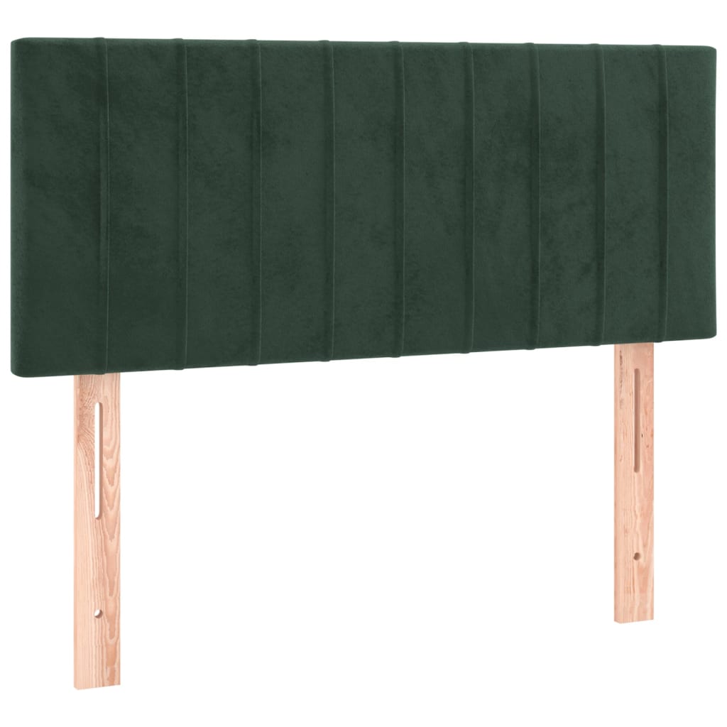 Cama boxspring com colchão 120x190 cm veludo verde-escuro