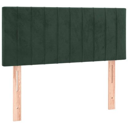 Cama boxspring com colchão 120x190 cm veludo verde-escuro