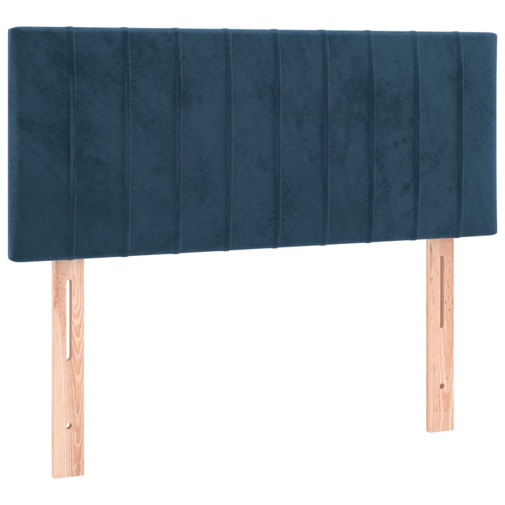 Cama boxspring com colchão 120x190 cm veludo azul-escuro