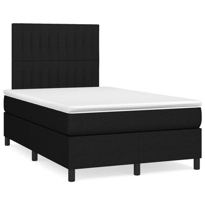 Cama boxspring com colchão 120x190 cm tecido preto