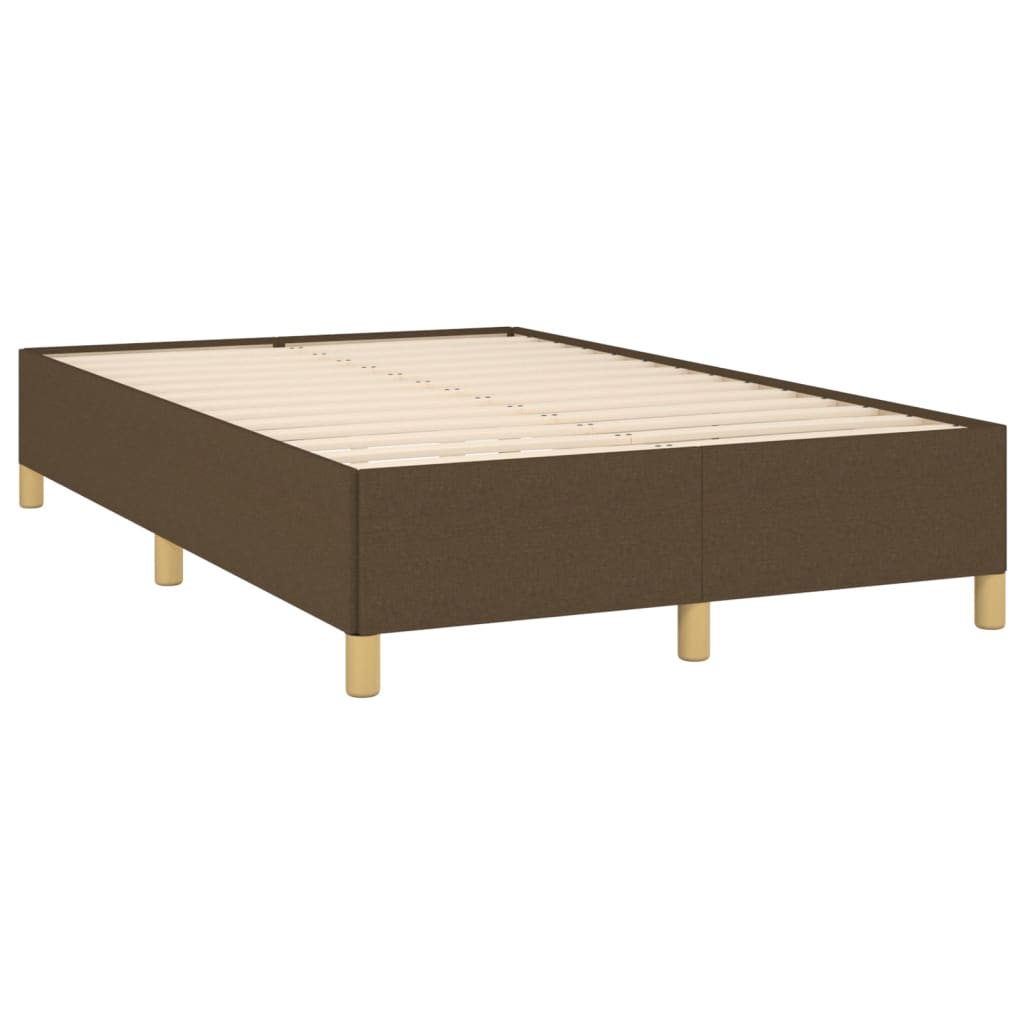 Cama boxspring com colchão 120x190 cm tecido castanho-escuro