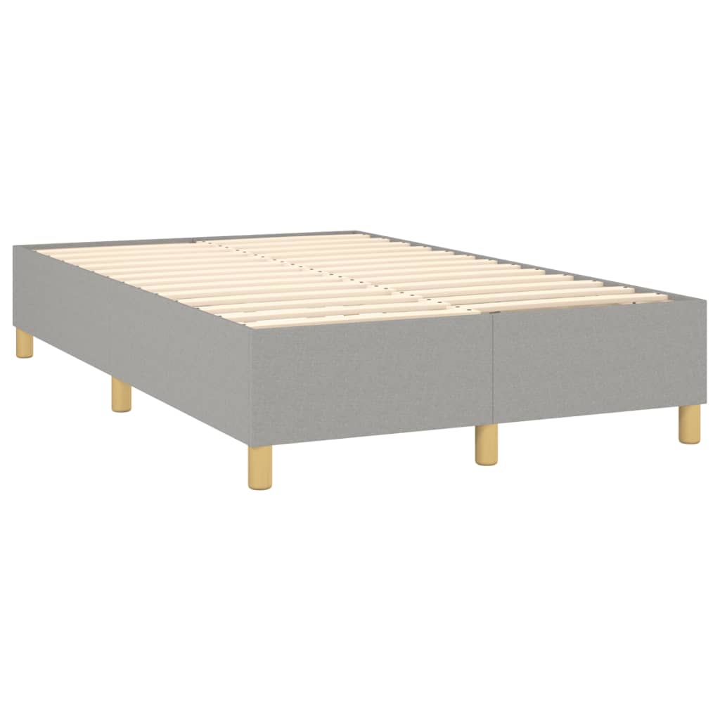 Cama boxspring com colchão 120x190 cm tecido cinzento-claro