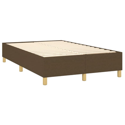 Cama boxspring com colchão 120x190 cm tecido castanho-escuro