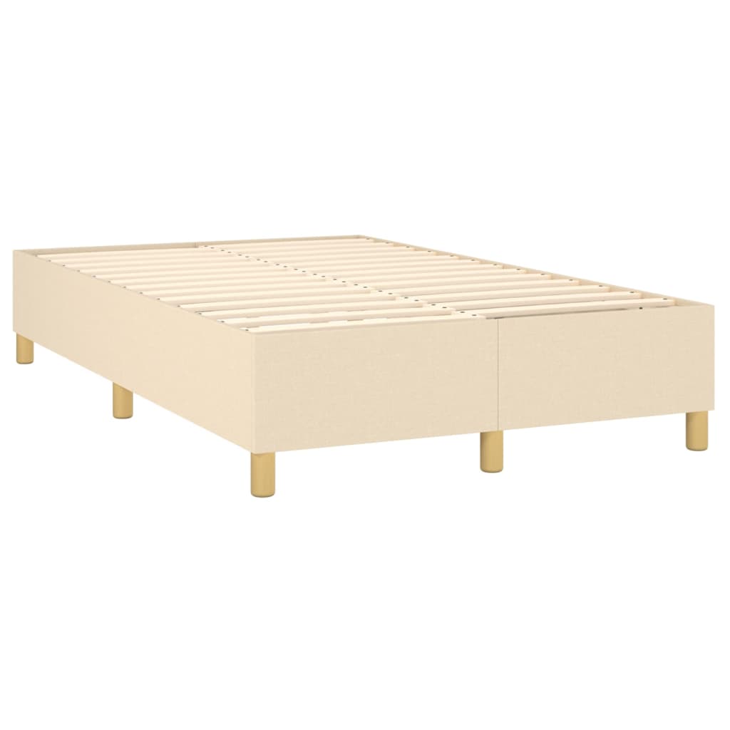 Cama boxspring com colchão 120x190 cm tecido cor creme