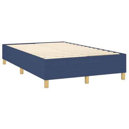 Cama boxspring com colchão 120x190 cm tecido azul