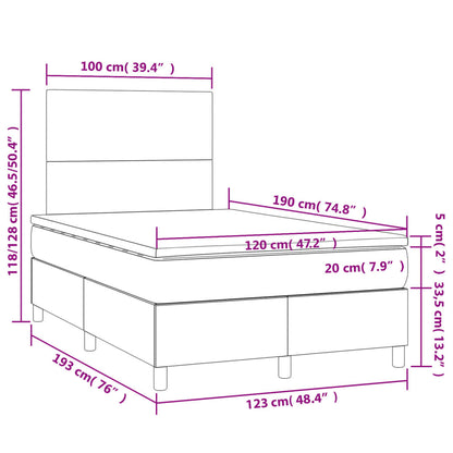 Cama boxspring com colchão 120x190 cm veludo rosa