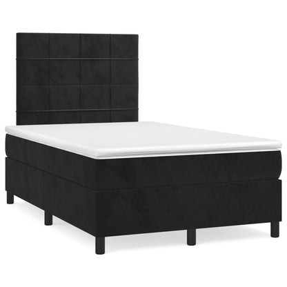 Cama boxspring com colchão 120x190 cm veludo preto