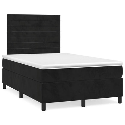 Cama boxspring com colchão 120x190 cm veludo preto