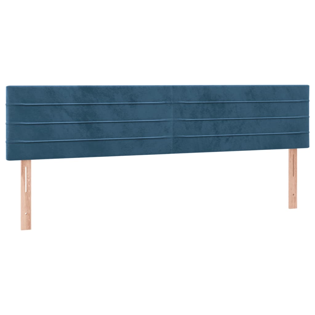 Cama boxspring com colchão 120x190 cm veludo azul-escuro