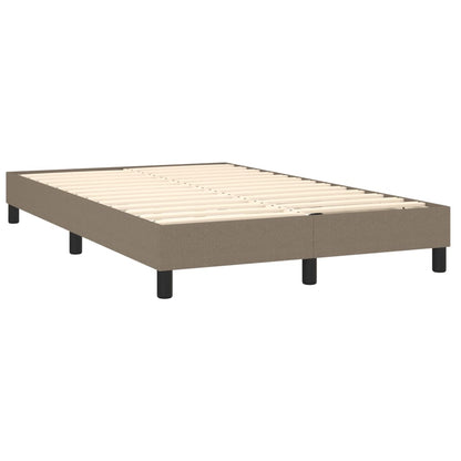 Cama box spring colchão/LED 120x190cm tecido cinza-acastanhado