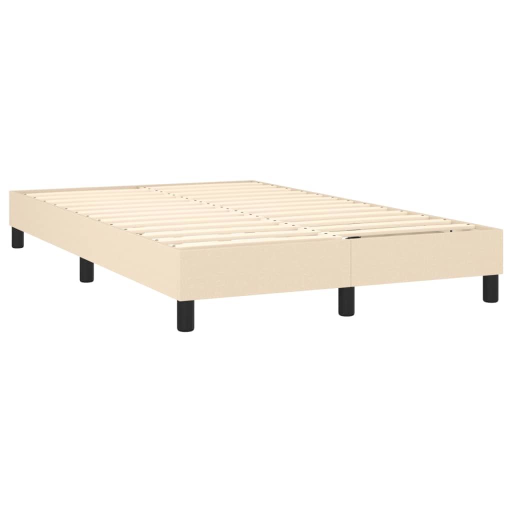 Cama box spring c/ colchão e LED 120x190 cm tecido cor creme