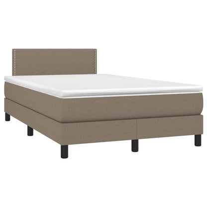 Cama box spring colchão/LED 120x190cm tecido cinza-acastanhado