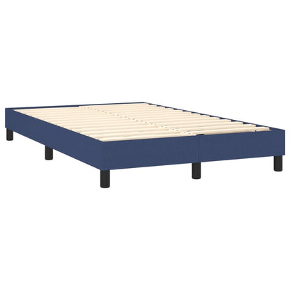 Cama box spring c/ colchão e LED 120x190 cm tecido azul