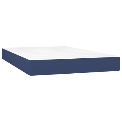 Cama box spring c/ colchão e LED 120x190 cm tecido azul