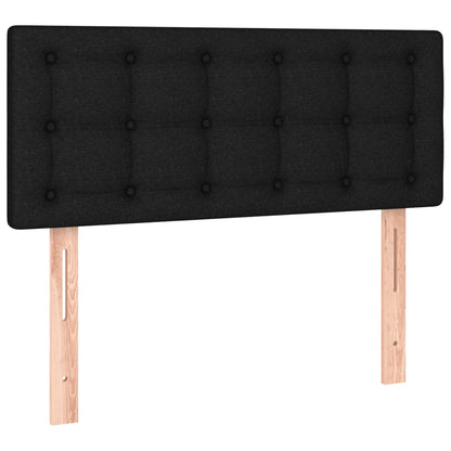 Cama box spring c/ colchão e LED 120x190 cm tecido preto