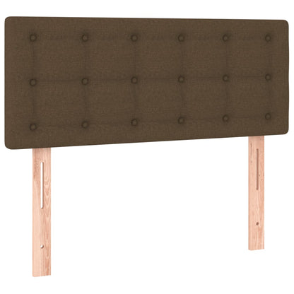 Cama box spring c/ colchão/LED 120x190cm tecido castanho-escuro