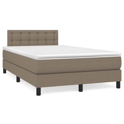 Cama box spring colchão/LED 120x190cm tecido cinza-acastanhado