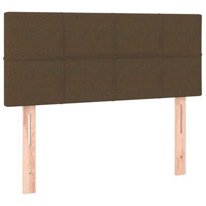 Cama box spring c/ colchão/LED 120x190cm tecido castanho-escuro