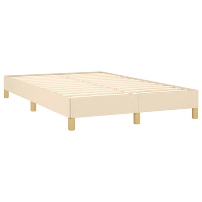 Cama box spring c/ colchão e LED 120x190 cm tecido cor creme