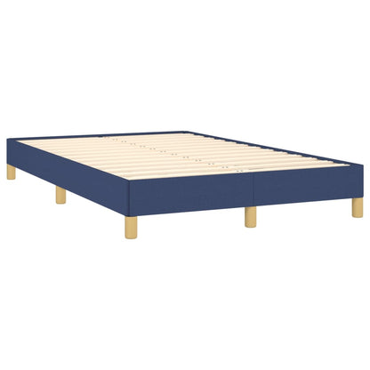 Cama box spring c/ colchão e LED 120x190 cm tecido azul