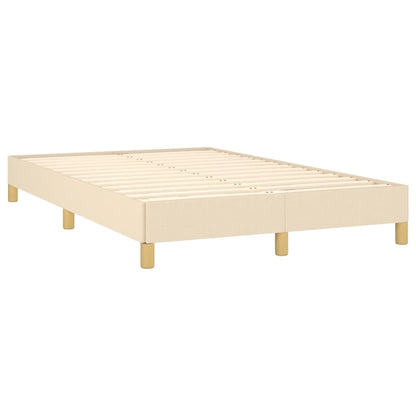 Cama box spring c/ colchão e LED 120x190 cm tecido cor creme