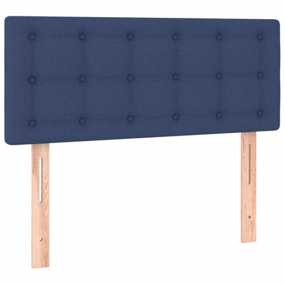 Cama box spring c/ colchão e LED 120x190 cm tecido azul