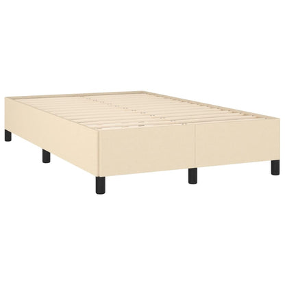 Cama box spring c/ colchão e LED 120x190 cm tecido cor creme