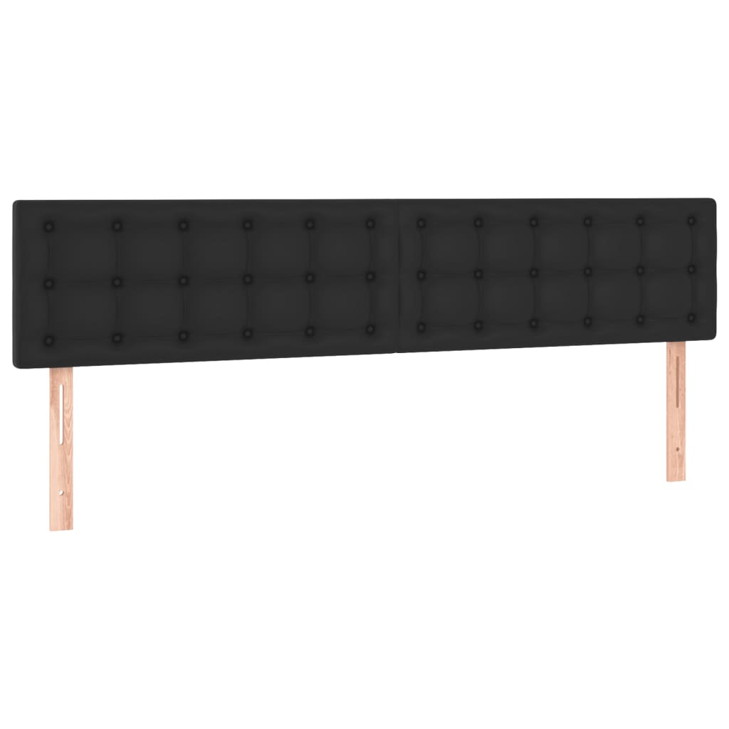 Cama box spring colchão e LED 120x190 cm couro artificial preto