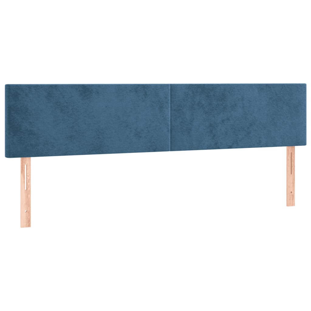 Cama box spring colchão LED 120x190cm couro artif. azul-escuro