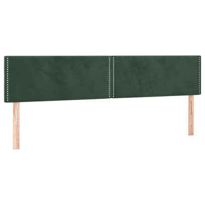 Cama box spring com colchão e luzes LED veludo verde-escuro